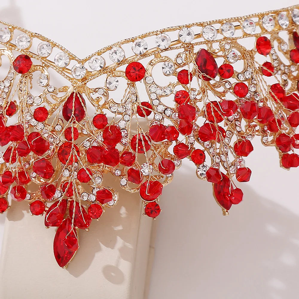 Baroque Crowns And Tiaras For Wedding Bride Headdress Crystal Princess Queen Crowns For Women Pageant Prom Bridal Tiara Jewelry