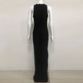 Women Sleeveless Sexy Shinning Rhinestones Bodycon Long Bandage Dress Celebrate Evening Party Birthday Fashion Wear
