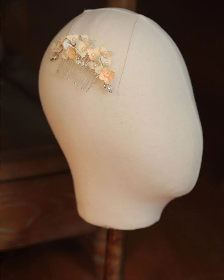 Bridal Jewelry Porcelain Flower Hair Comb Pin Clip For Brides Bridesmaids Hairpins Floral Leaf Head Piece Wedding Accessories