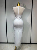 Sexy O Neck Mesh Bodycon Bandage Dress Evening Party Gown Celebrity Elegant Luxury Birthday Club Dresses