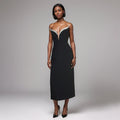 Arrival Women Sleeveless Sexy Strapless Shinning Diamond Bodycon Bandage Long Dress Celebrity Evenign Party Red Carpet Dress