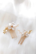 Wedding Accessories Floral Flower Hair Comb Pin Clip Gold Color Head Piece For Brides Bridesmaids Hairpin Bridal Jewelry