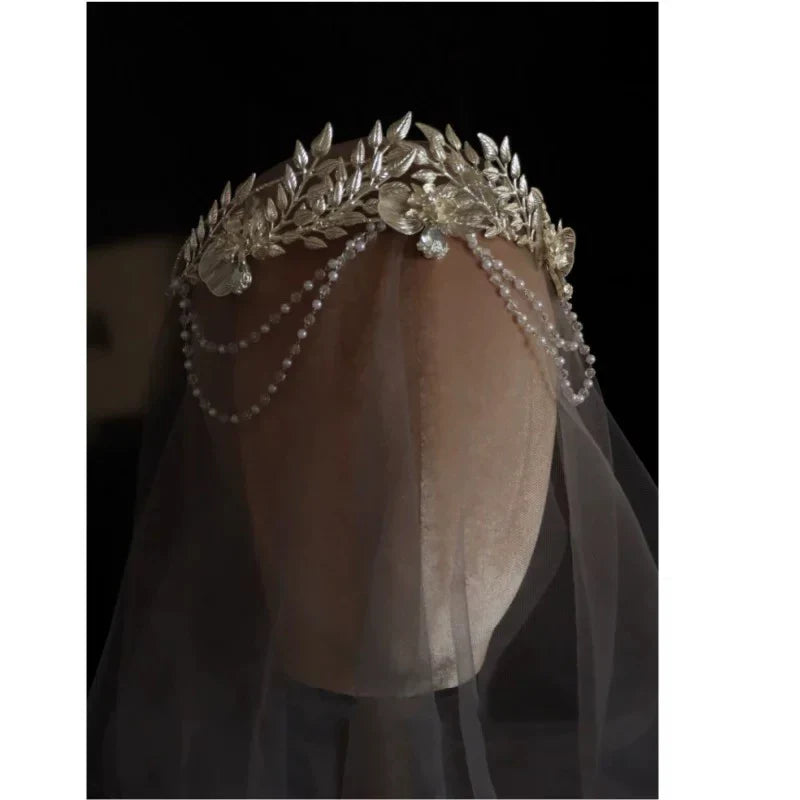 Silver Color Headband Tiara Hairband Bride Bridesmaids Flower Leaf Headpiece Headwear Wedding Accessories Bridal Hair Jewelry
