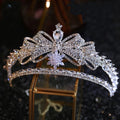 Bridal Hair Jewelry Crystal Zirconia Tiaras and Crowns Princess Queen Diadem For Brides Women Headpieces Wedding Accessories a