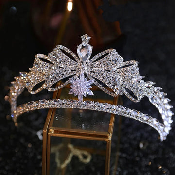 Bridal Hair Jewelry Crystal Zirconia Tiaras and Crowns Princess Queen Diadem For Brides Women Headpieces Wedding Accessories a