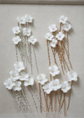 Bridal Jewelry Porcelain Flower Hair Pin Clip Pearl Head Piece For Brides Bridesmaids Hairpins Women Wedding Accessories