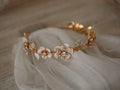 Wedding Hair Accessories Vintage Gold Color Headbands Hairbands Flower Headpiece For Brides Crystal Headdress Bridal Jewelry b