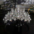 Baroque Wedding Crowns For Bride Luxury Crystal Pearl Queen Bridal Crown Tiara For Pageant Women Wedding Hair Jewerly Headdress