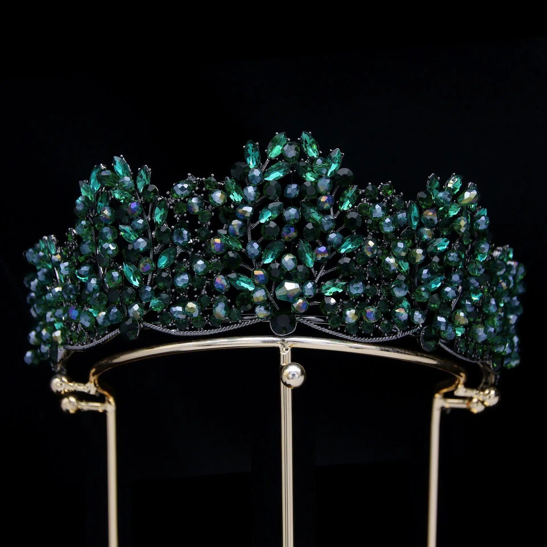 Baroque Queen Crowns For Women Wedding Headpieces Crystal Princess Bridal Tiara Crown For Pageant Prom Hair Jewelry Headdress as picture 3