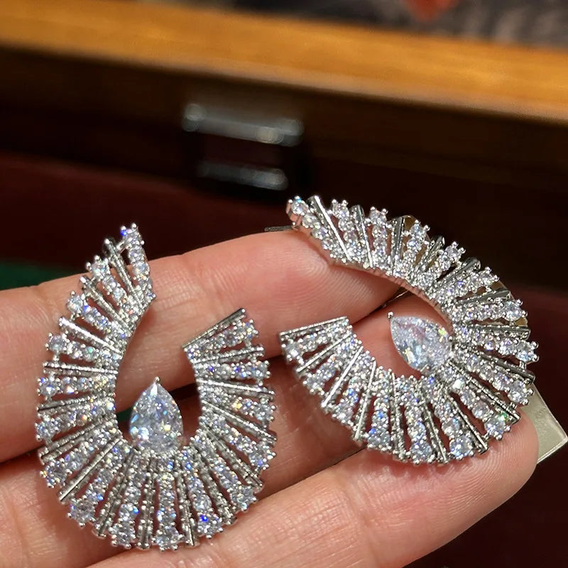 Luxury CZ AAA Zircon Bridal Earrings Cubic Zirconia Wedding Earring For Women Bride Accessories Birthday Gifts Jewelry