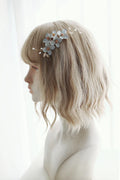 Wedding Accessories Blue Flower Hair Comb Pin Clip Leaf Hairpins For Brides Bridesmaids Women Headpiece Headband Bridal Jewelry