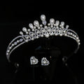 Crystal Pearl Tiaras and Crowns Set Zirconia Diadem For Bride Princess Queen Headband Bridal Hair Jewelry Wedding Accessories