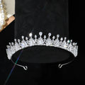 AAA Zircon Tiaras and Crowns CZ Zirconia Diadem Bride Princess Queen Gold Color Headband Wedding Accessories Bridal Hair Jewelry b