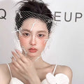 Short Bridal Veil Bowknot Flower Wedding Veils For Evening Dinner Party Dress Women Gift Hair Accessories Brides Jewelry