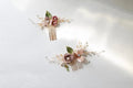 Wedding Accessories Pink Flower Hairpin Leaf Hair Comb Pin Clip For Brides Bridesmaids Crystal Pearl Head Piece Bridal Jewelry
