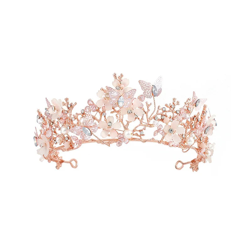 Wedding Crowns For Bride Crystal Flower Fairy Bridal Tiara Crown For Women Girlfriend Diadem Party Bride Hair Jewelry Headdress