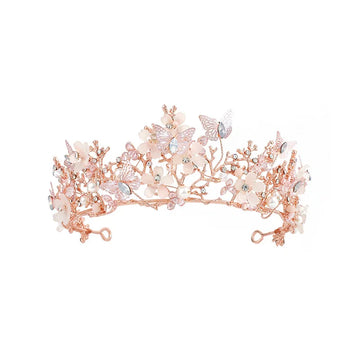 Wedding Crowns For Bride Crystal Flower Fairy Bridal Tiara Crown For Women Girlfriend Diadem Party Bride Hair Jewelry Headdress