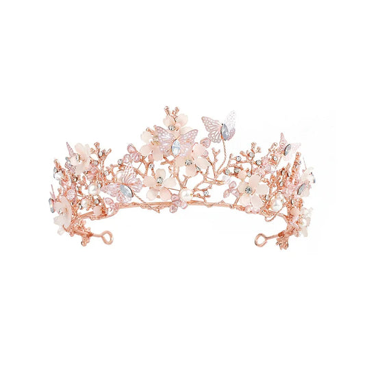 Wedding Crowns For Bride Crystal Flower Fairy Bridal Tiara Crown For Women Girlfriend Diadem Party Bride Hair Jewelry Headdress