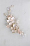 Vintage Gold Color Headband Hairband Flower Leaf Headpiece For Bride Pearl Headwear Wedding Accessories Bridal Hair Jewelry b