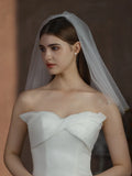 Short Heart Bridal Veil White Lace Wedding Veils For Evening Dinner Party Dress Women Gift Hair Accessories Brides Jewelry