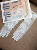 Short Bridal Gloves Flower Wedding Glove For Women Girl Party Dinner Dress Gift Jewelry Brides Accessories