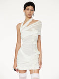 White Color Women Sexy Mesh See Through Florlas Bodycon Mini Dress Celebrate Girls'Vacation Birthday Party Cocktail Outfit WHITE