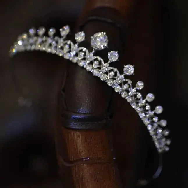 Bridal Hair Jewelry Crystal Zirconia Tiaras and Crowns Rhinestones Headband For Brides Women Girl Diadem Wedding Accessories a