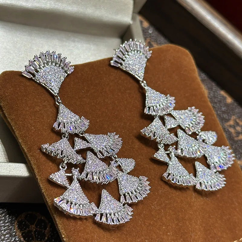 High Quality CZ AAA Zircon Bridal Earrings Cubic Zirconia Wedding Earring For Women Bride Accessories Dinner Party Dress Jewelry