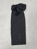 2024 Sexy Women's Heavy Industry Nail Bead Dress Shoulder Collar Bodycon Backless Midi Dress Cocktail Evening Party Vestidos