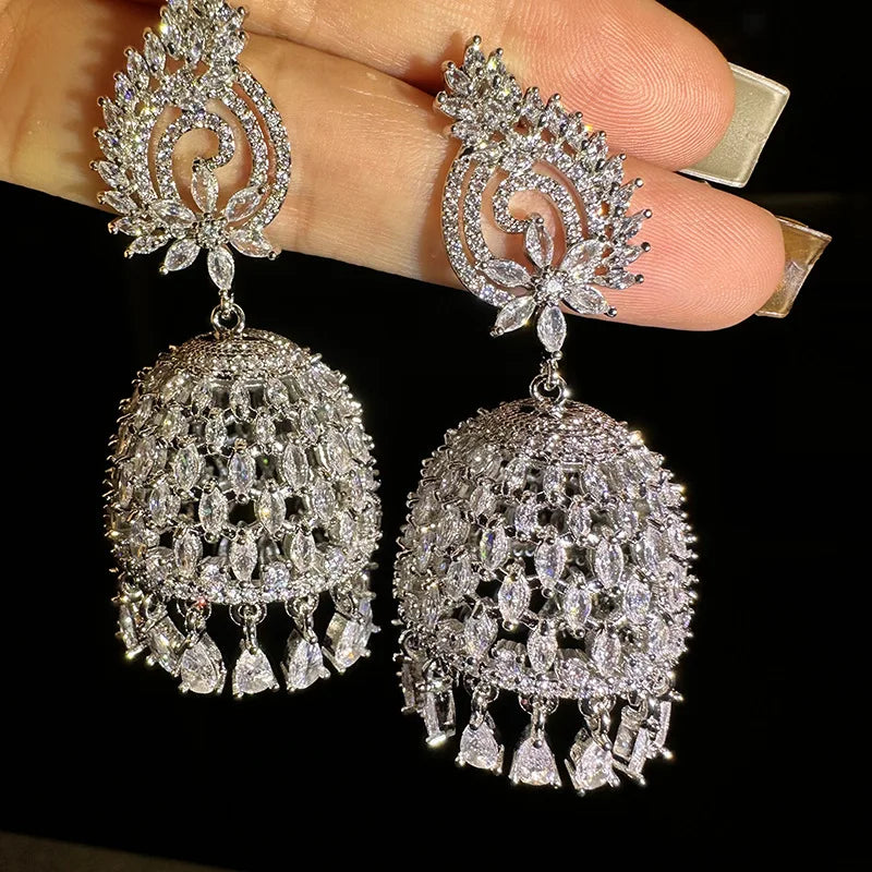 Luxury AAA Zircon Bridal Earrings CZ Cubic Zirconia Wedding Earring For Brides Women Accessories Dinner Party Gifts Jewelry a