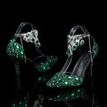 Bling Luxury Handmade Full Rhinestones Women Pumps Fashion Diamonds Crystal Pendant Banquet High heels Party Prom Wedding Shoes