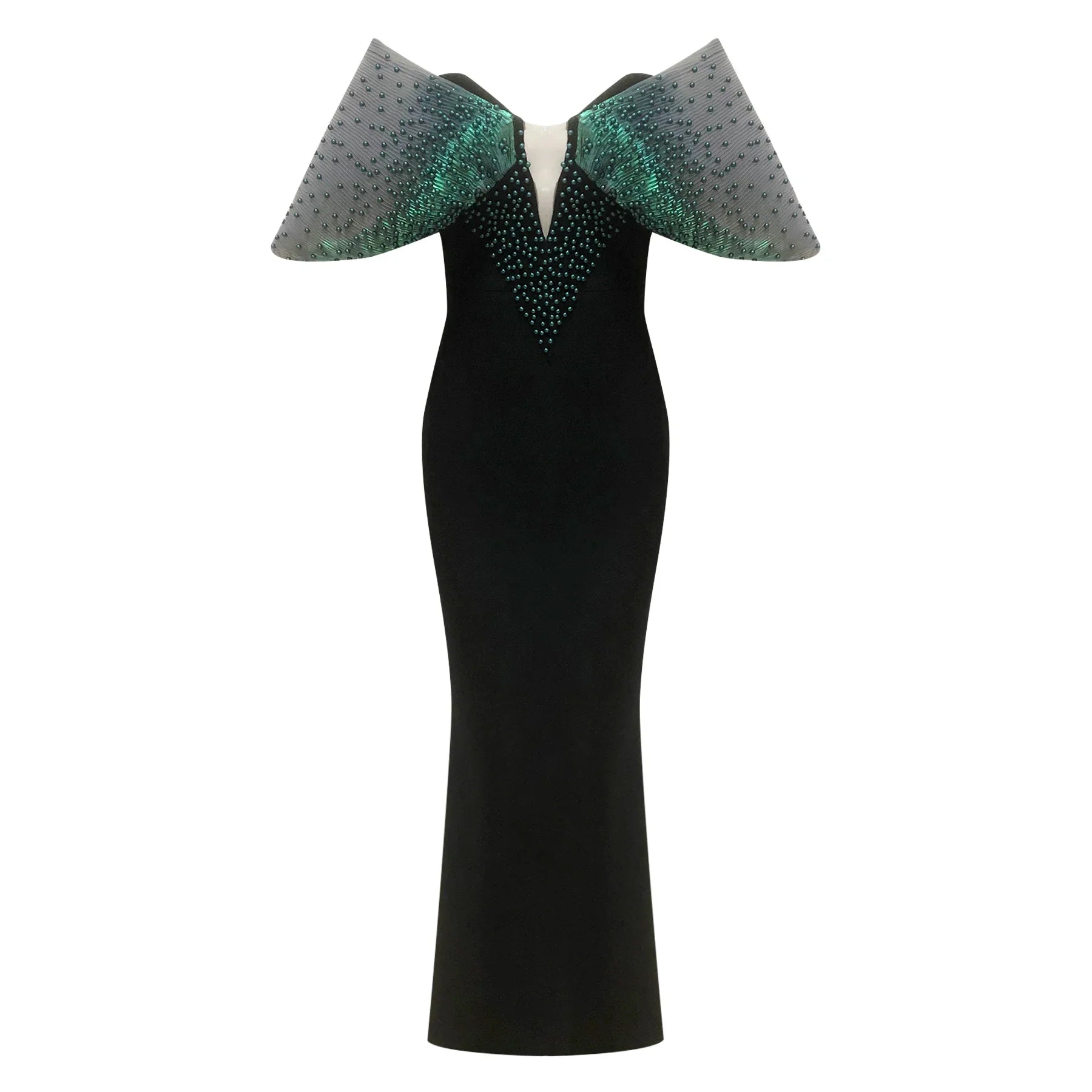 Ladies Women Celebrity Sexy Off Shoulder Pearl White Bodycon Maxi Long Bandage Dress Elegant Evening Club Party Outfit