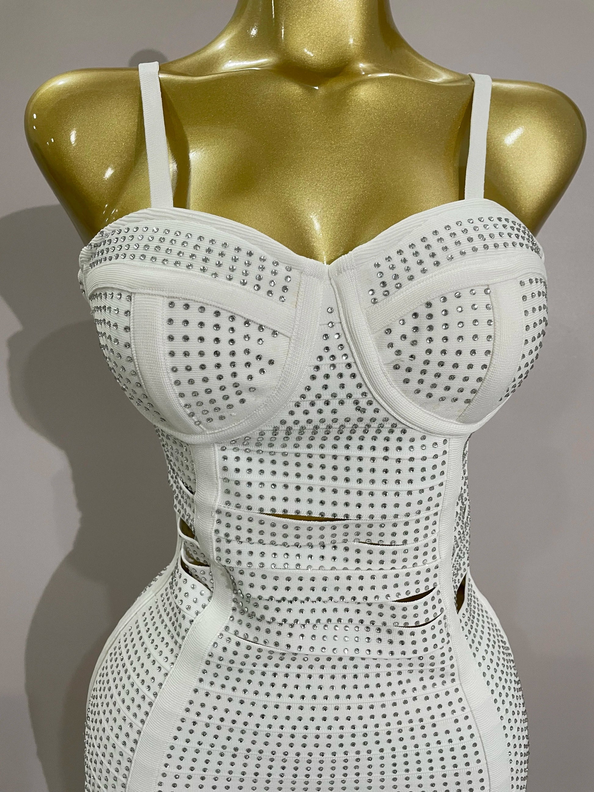 Shiny Diamond White Sleeveless V-neck Slim Short Dress Women Elegant Evening Club Prom Birthday Cocktail Dresses Vestido