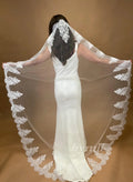 Elegant Lace Mantilla Veil Floor Veil Chapel Veil Cathedral Bridal Veil Fingertip Wedding Veil