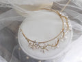 Vintage Gold Color Headband Headpiece Leaf Tiara Crown For Bride Women Crystal Headdress Wedding Accessories Bridal Hair Jewelry