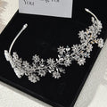 Bridal Hair Jewelry Flower Zirconia Tiaras and Crowns AAA Zircon Diadem For Brides Women Headpiece Headband Wedding Accessories
