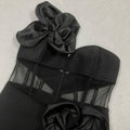 Top Quality Women Sleeveless Sexy One Shoulder Floral Mesh See Through Bodycon Bandage Long Dress Celebrate Nightclub Party Wear