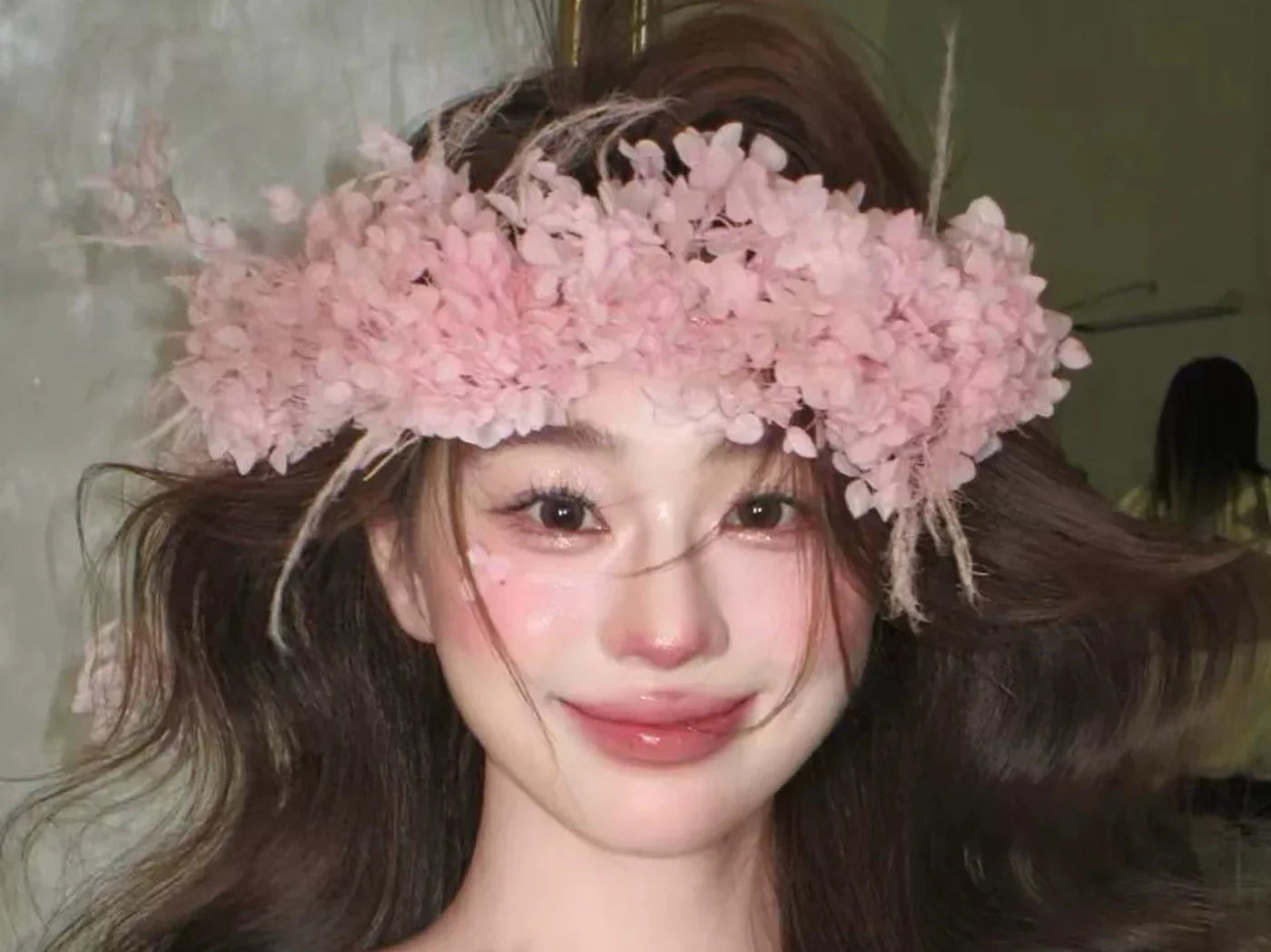 Wedding Hair Accessories Flower Headband Hairband Pink Ivory Headpiece Bride Bridesmaids Women Headwear Headdress Bridal Jewelry