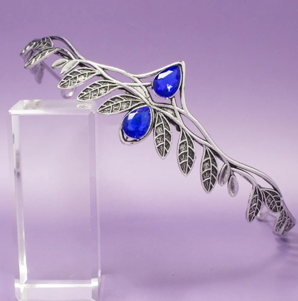 Baroque Vintage Fairy Crowns Tiaras Women Men Rhinestone Leaf Elf Tiara Costume Cosplay Hair Jewelry Crown Headwear Accessories as pic 2