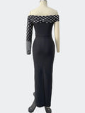 2025 Vestido Women'S Luxury Crystal Beaded Off Shoulder One Shoulder Long Sleeved Long Maxi Dress Wedding Banquet Party Gowns