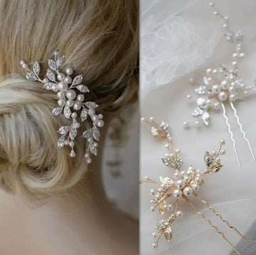 Wedding Accessories Pearl Crystal Hair Pin Clip Vintage Gold Silver Color Head Pieces Bridesmaids Brides Hairpins Bridal Jewelry