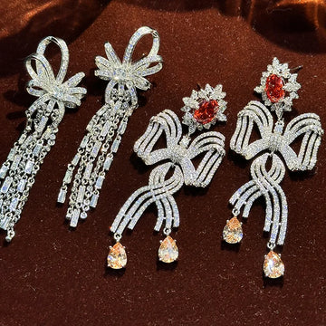 Vintage AAA Zircon Bridal Earrings Zirconia Wedding Earring For Brides Bridesmaids Accessories Women Birthday Gifts Jewelry