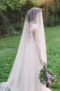 Cathedral Veil with Blusher, Soft Net Long Wedding Veil, Cathedral Drop Veil