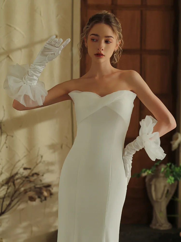 White Bridal Gloves Vintage Long Wristband Wedding Glove For Women Girl Gift Party Dinner Dress Jewelry Bride Accessories