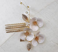 Bridal Jewelry Gold Color Hair Pin Clip Flower Leaf Head Piece For Bride Bridesmaids Women Crystal Hairpin Wedding Accessories c