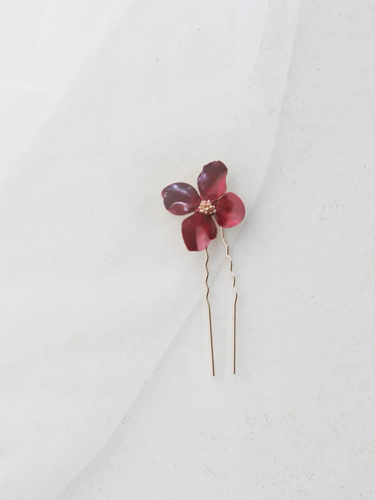 Wedding Accessories Red Flower Hair Comb Pin Clip Leaf Hairpin For Brides Bridesmaids Women Girl Head Pieces Bridal Jewelry 7