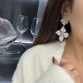 High Quality AAA Zircon Bridal Earrings Flower CZ Cubic Zirconia Wedding Earring Brides Women Accessories Birthday Gifts Jewelry