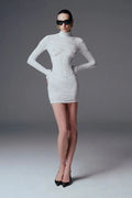 Spring Women Long Sleeve Sexy Lace Bodycon Mini Dress Elegant Evening Party Runway Fashion Birthday Cocktail Outfit