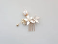 Flower Leaf Hair Pin Clip Crystal Rhinestones Hairpin Bride Bridesmaids Gold Color Head Piece Wedding Accessories Bridal Jewelry 2