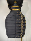 Women Sexy Black Cut Out Bodycon Bandage Skirt Two Piece Set Celebrity High Streeet Evening Birthday Club Party Outfits